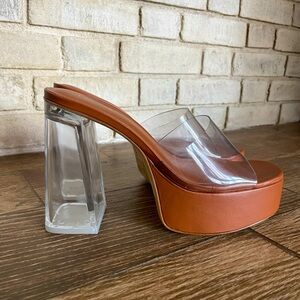 Larroude Dolly Lucite Clear Mules size 9.5